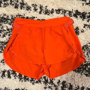 Lululemon Fast and Free High-Rise 2” shorts. Orange size 8